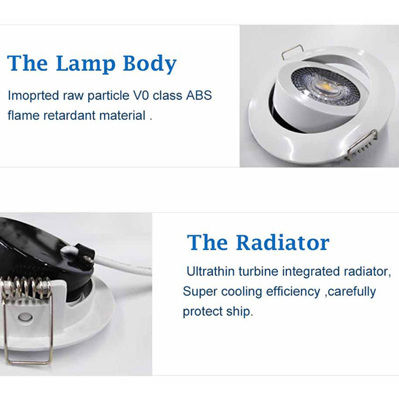 LED Downlight Ceiling Lamp Round Recessed Living Room Indoor Home Spotlight 5W 7W Light Warm Cold White Ultra Thin AC85-265V