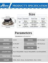 LED Downlight Ceiling Lamp Round Recessed Living Room Indoor Home Spotlight 5W 7W Light Warm Cold White Ultra Thin AC85-265V