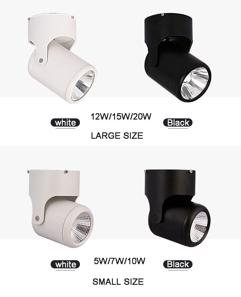 LED Downlights Surface Mounted Downlight LED Lighting Spot light 10pcs/lot Ceiling Lamp COB 5W 7W 12W 15W 20W Angle-adjustable