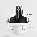 Dimmable Built-In Retractable Led Downlights 9W 12w 30w 35W AC220V Black/White Housing 360 Degree Rotatable Ceiling Spot Light