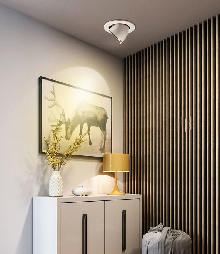 Dimmable Built-In Retractable Led Downlights 9W 12w 30w 35W AC220V Black/White Housing 360 Degree Rotatable Ceiling Spot Light