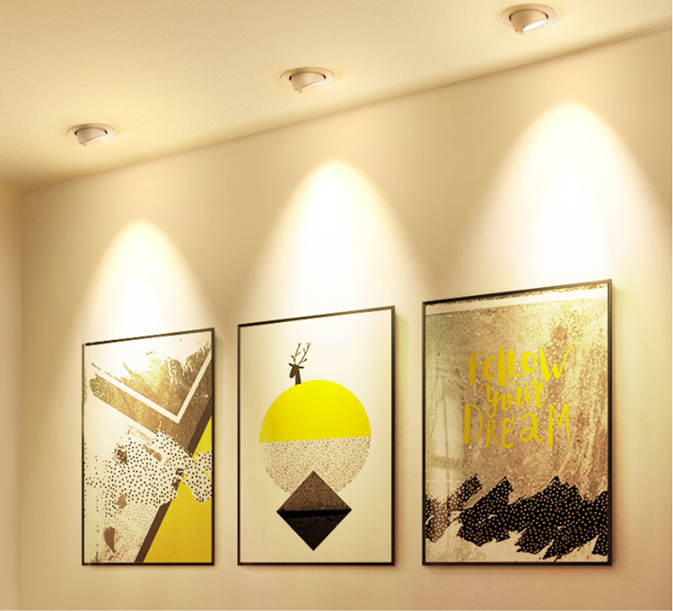 Dimmable Built-In Retractable Led Downlights 9W 12w 30w 35W AC220V Black/White Housing 360 Degree Rotatable Ceiling Spot Light