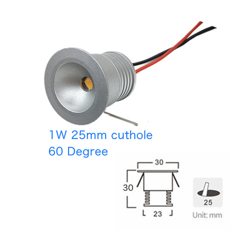 Indoor LED Mini Downlight 3W 1W Dimmable Recessed Down Light DC12V Aluminum Ceiling spot Lamp Under Bedroom Cabinet Spotlight