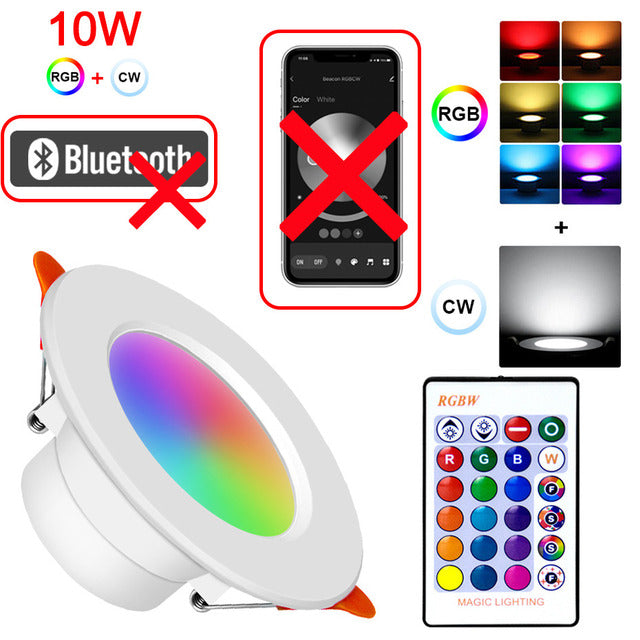 Tuya Bluetooth Mesh Smart 10W RGB Ceiling Light Color Changing Lampada RGB+W+WW Down Lamp Mesh Gateway LED Downlight