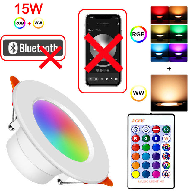 Tuya Bluetooth Mesh Smart 10W RGB Ceiling Light Color Changing Lampada RGB+W+WW Down Lamp Mesh Gateway LED Downlight