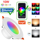 Tuya Bluetooth Mesh Smart 10W RGB Ceiling Light Color Changing Lampada RGB+W+WW Down Lamp Mesh Gateway LED Downlight