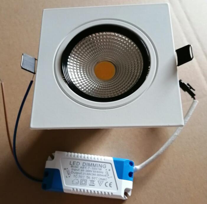 Square Dimmable Led downlight light COB Ceiling SpotLight 10W 12W 15W LED ceiling recessed Lights Indoor Lighting
