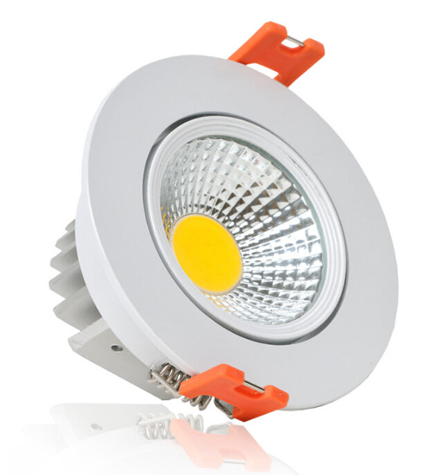 Dimmable Warm White/White/Cold White Silver/White shell COB 9W LED Downlight AC85-265V Recessed LED Down Lamp