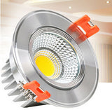 Dimmable Warm White/White/Cold White Silver/White shell COB 9W LED Downlight AC85-265V Recessed LED Down Lamp