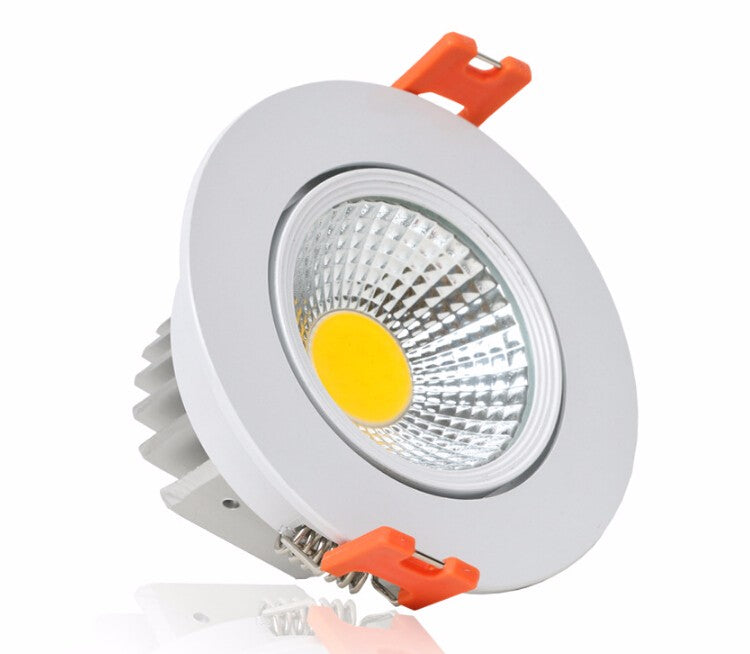 Dimmable Warm White/White/Cold White Silver/White shell COB 9W LED Downlight AC85-265V Recessed LED Down Lamp