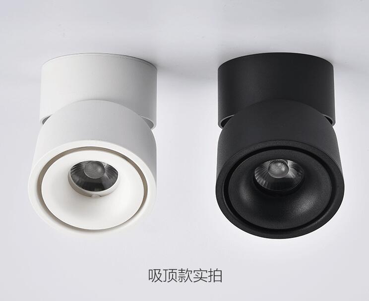 LED downlights Surface Mounted 10W 15W 20W COB Ceiling Spotlight 360 degree Rotation Ceiling Downlight White AC85-265V