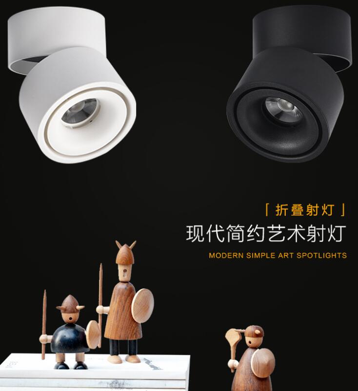 LED downlights Surface Mounted 10W 15W 20W COB Ceiling Spotlight 360 degree Rotation Ceiling Downlight White AC85-265V