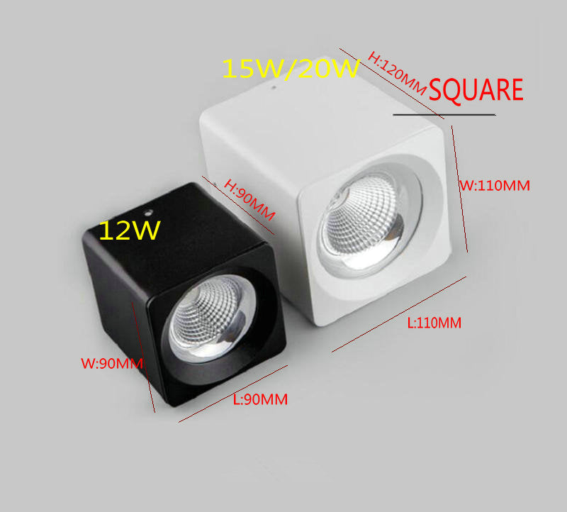 LED Panel Light Surface Mounted leds 12W 15W 20W Square/Round Downlight ceiling down AC110V-240V lampada lamp