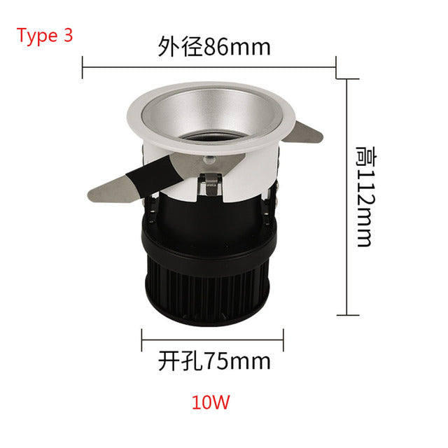 Anti-Glare LED Downlight 10W 15W LED Spot Lights 220V Recessed Ceiling Downlight For Living Room Bedroom Indoor Spot Lighting