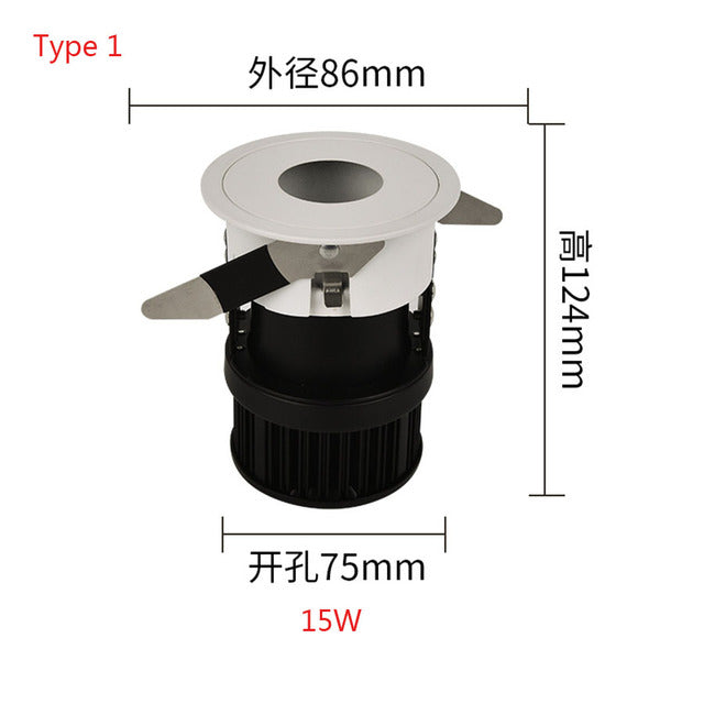 Anti-Glare LED Downlight 10W 15W LED Spot Lights 220V Recessed Ceiling Downlight For Living Room Bedroom Indoor Spot Lighting