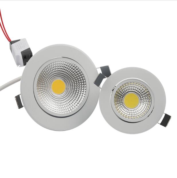 High Brightness COB led downlight lamp 6W 12W white shell AC110~220V spotlight ceiling Warm/Cool White