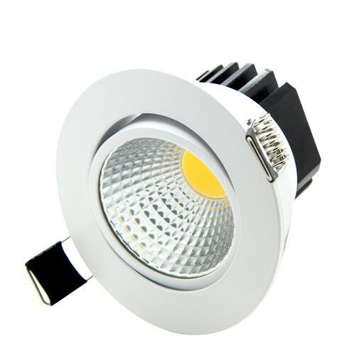 High Brightness COB led downlight lamp 6W 12W white shell AC110~220V spotlight ceiling Warm/Cool White