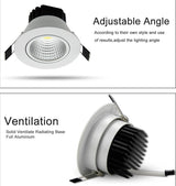 High Brightness COB led downlight lamp 6W 12W white shell AC110~220V spotlight ceiling Warm/Cool White