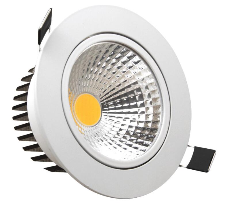 High Brightness COB led downlight lamp 6W 12W white shell AC110~220V spotlight ceiling Warm/Cool White