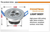Pack of 10 Pocketman 110/220V 9W LED Ceiling Light Downlight,with LED Driver,Warm White Spotlight Lamp Recessed Lighting Fixture