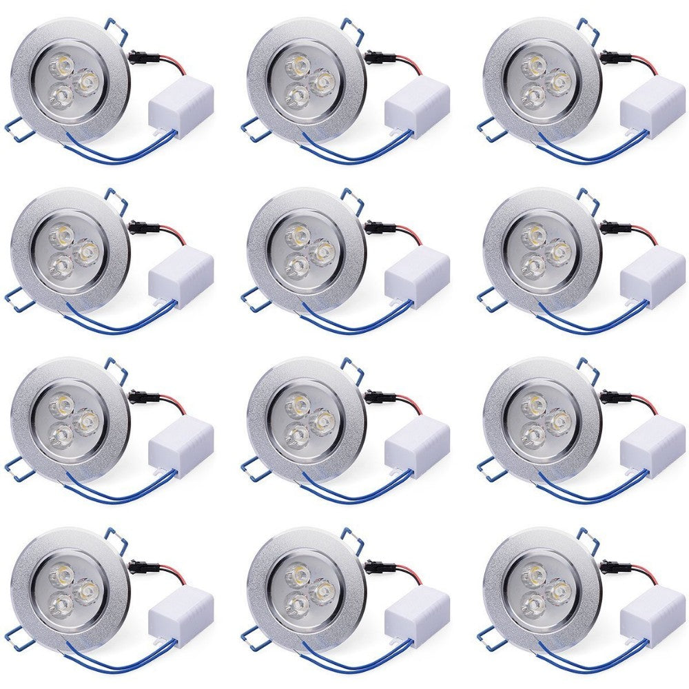 Pack of 10 Pocketman 110/220V 9W LED Ceiling Light Downlight,with LED Driver,Warm White Spotlight Lamp Recessed Lighting Fixture