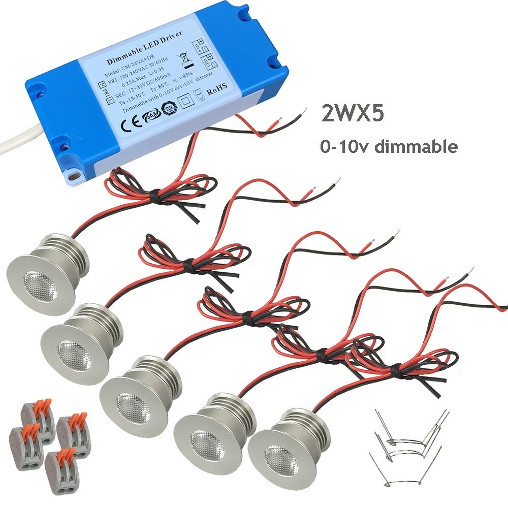 Mini Downlights Kit Series Connection Single Thumb Sizes Light 0-10V Dimmable for Dining Hall Kitchen
