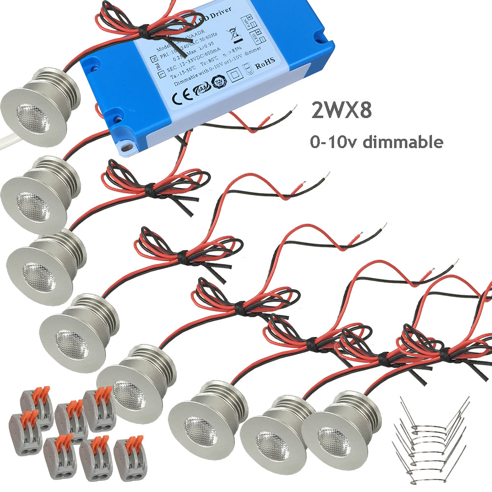 Mini Downlights Kit Series Connection Single Thumb Sizes Light 0-10V Dimmable for Dining Hall Kitchen