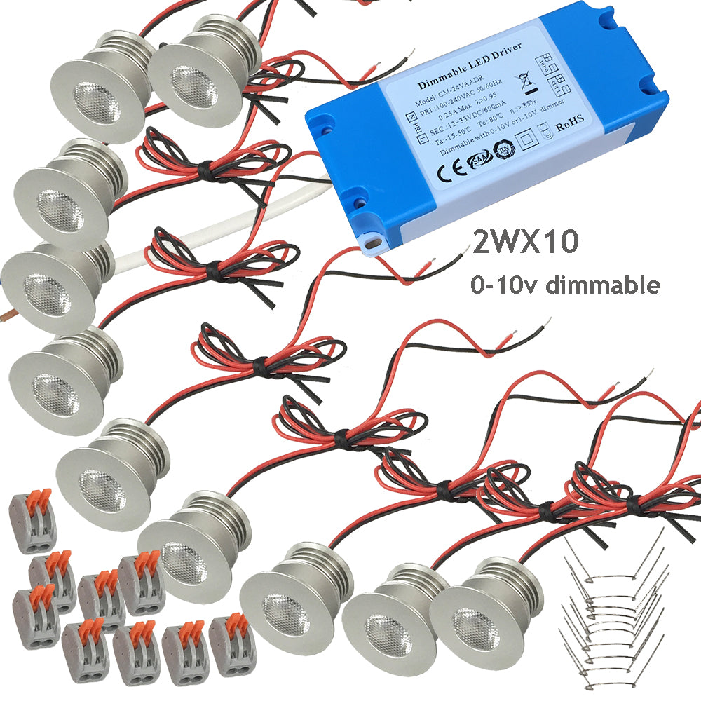 Mini Downlights Kit Series Connection Single Thumb Sizes Light 0-10V Dimmable for Dining Hall Kitchen