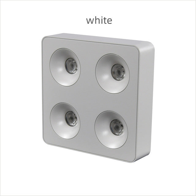 Ultra-thin four-headed square surface mounted spotlight 36W 48W 60W downlight anti-glare bedroom living room corridor dimmable l