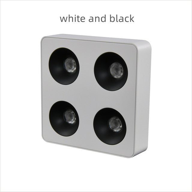 Ultra-thin four-headed square surface mounted spotlight 36W 48W 60W downlight anti-glare bedroom living room corridor dimmable l