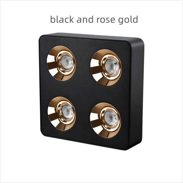 Ultra-thin four-headed square surface mounted spotlight 36W 48W 60W downlight anti-glare bedroom living room corridor dimmable l