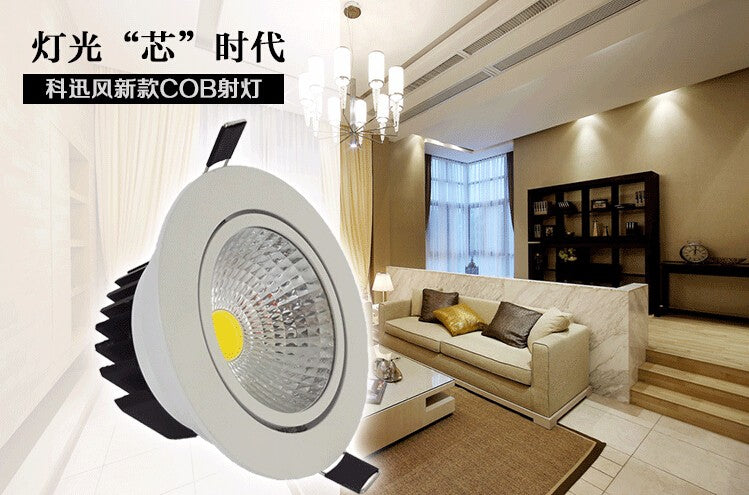 Led Recessed Downlight Led Cabinet Lighting COB 10W Adjustable Dimmable Warm Cold White AC 85-265V