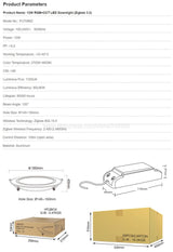 MiBoxer Zigbee 3.0 6W FUT068Z 12W FUT066Z RGB+CCT LED Downlight AC110 220V Ceiling Light Zigbee 3.0 Remote/APP/Voice Control
