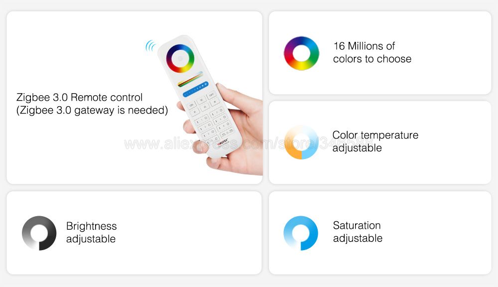 MiBoxer Zigbee 3.0 6W FUT068Z 12W FUT066Z RGB+CCT LED Downlight AC110 220V Ceiling Light Zigbee 3.0 Remote/APP/Voice Control
