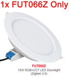 MiBoxer Zigbee 3.0 6W FUT068Z 12W FUT066Z RGB+CCT LED Downlight AC110 220V Ceiling Light Zigbee 3.0 Remote/APP/Voice Control