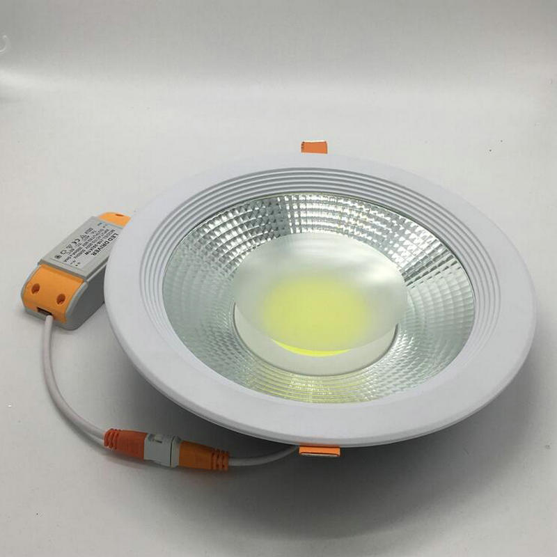 White Body Round LED Recessed Downlight 15W 20W 25W 30W COB Ceiling Spot Light with LED Driver Indoor Lighting