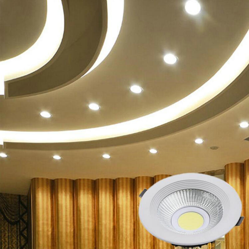 White Body Round LED Recessed Downlight 15W 20W 25W 30W COB Ceiling Spot Light with LED Driver Indoor Lighting