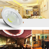 White Body Round LED Recessed Downlight 15W 20W 25W 30W COB Ceiling Spot Light with LED Driver Indoor Lighting