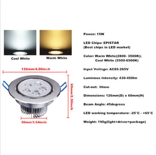Recessed downlight spot rotatable 7X3W 85-265V LED lamp Dimmable Recessed led downlight LED Spotlight