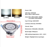 Recessed downlight spot rotatable 7X3W 85-265V LED lamp Dimmable Recessed led downlight LED Spotlight