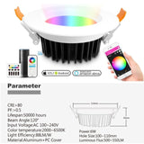 Zigbee Smart IP44 LED Recessed Downlight 6W 9W 12W For Bedroom Living Room Kitchen Corridor LED Ceiling Spot Light