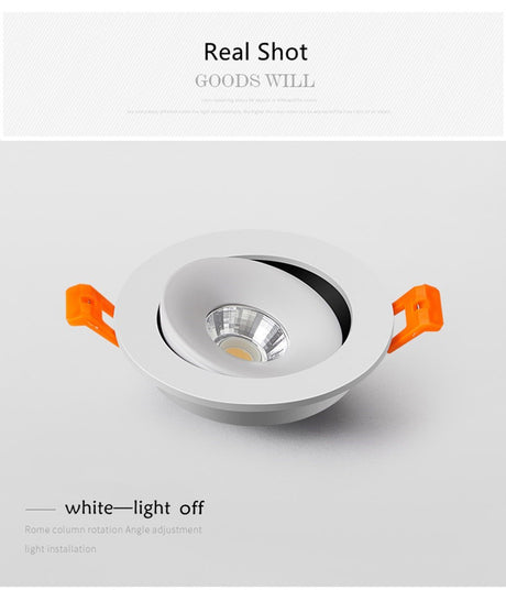 Spot Led Downlight Recessed Ceiling Lamp 15W Dimmable White Black Indoor Led Spot Light 360° Adjustable For Living Room AC220V