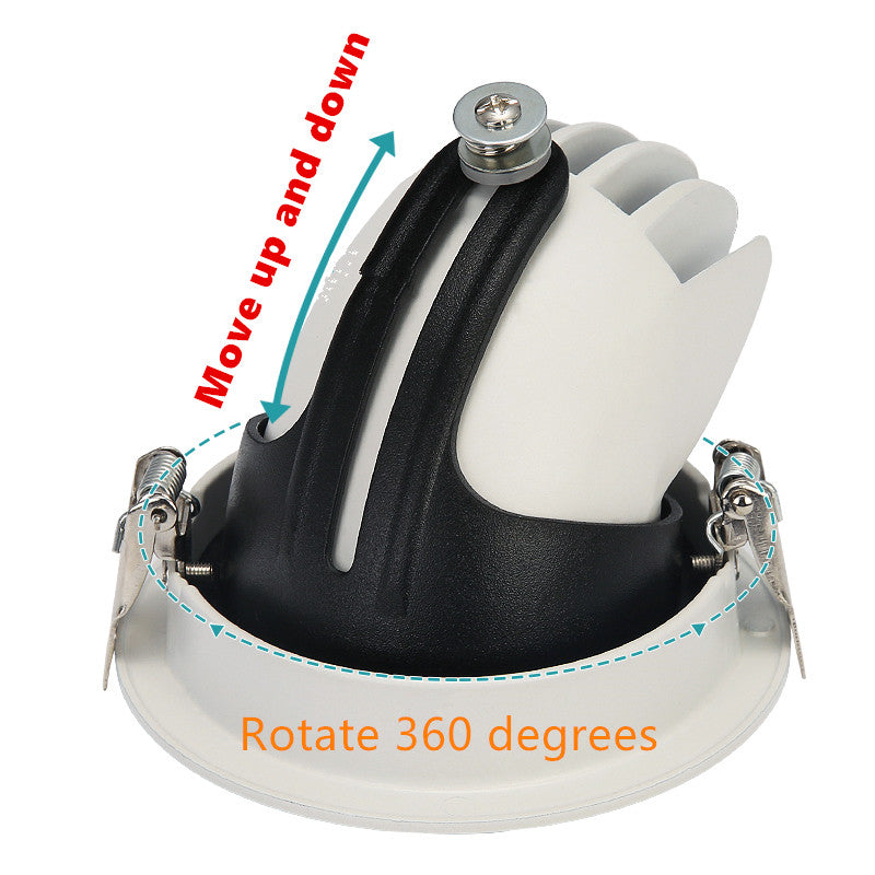 LED Downlight 360 Degree Rotation 3000K/4000K/6000K Recessed COB LED Ceiling Panel light 10W 15W 25W AC85-265V