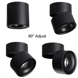 YRANK Mounted 15W 20W COB LED Dimmable Adjustable Recessed Ceiling Lamps Indoor Spot Downlights Black/White Body