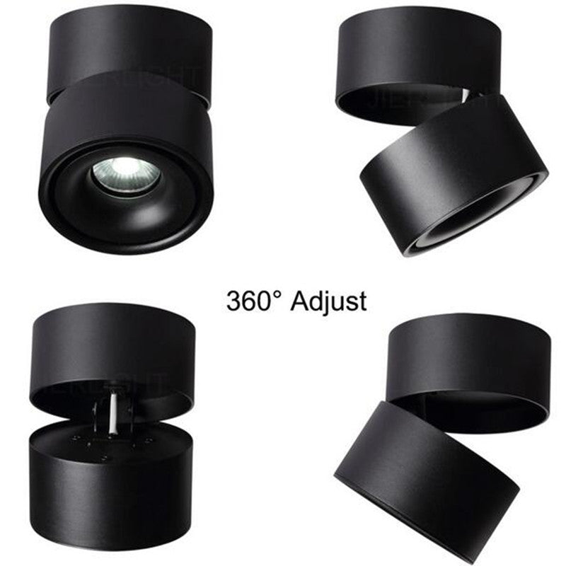 YRANK Mounted 15W 20W COB LED Dimmable Adjustable Recessed Ceiling Lamps Indoor Spot Downlights Black/White Body
