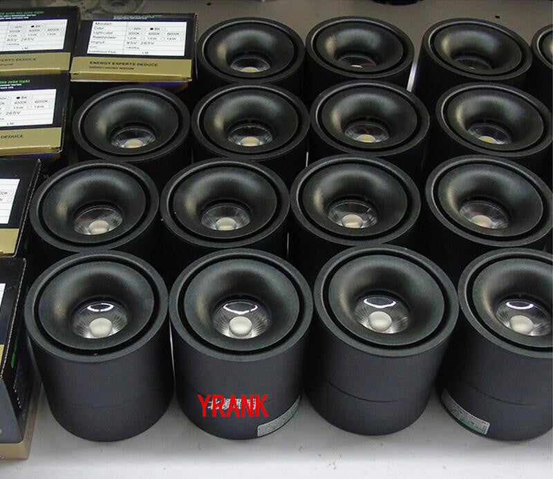 YRANK Mounted 15W 20W COB LED Dimmable Adjustable Recessed Ceiling Lamps Indoor Spot Downlights Black/White Body