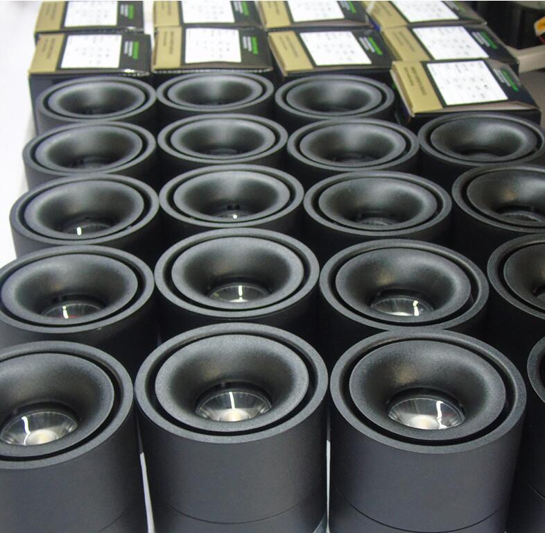 YRANK Mounted 15W 20W COB LED Dimmable Adjustable Recessed Ceiling Lamps Indoor Spot Downlights Black/White Body