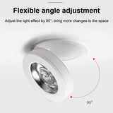 Black White Foldable Surface Mounted LED Downlight Recessed Ceiling Light COB SpotLight