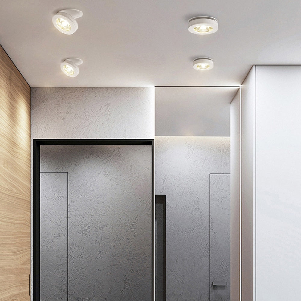 Black White Foldable Surface Mounted LED Downlight Recessed Ceiling Light COB SpotLight