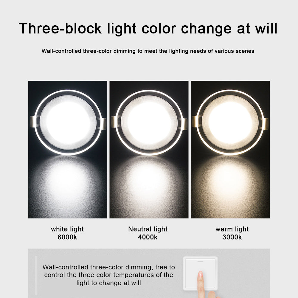 LED Downlight 5W LED Lamp 220V Spotlight Recessed Round Panel Light 3 Colors Changeable Indoor Lighting Down light